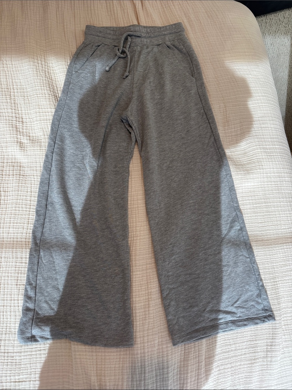 Year of Ours Gray Wide-Leg Drawstring Sweatpants
